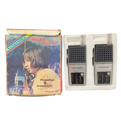 Vintage Boxed Sandasonic 5 Transistor Walkie Talkies Model 7703