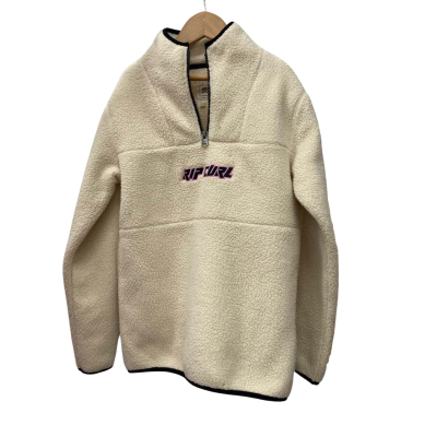 Rip Curl - Girls 1/4 Zip Fleece in Cream Size 10