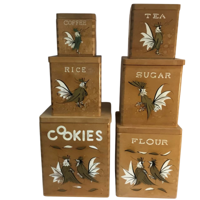 Wooden Storage Containers x 6  as pictured