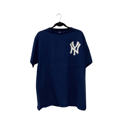 Majestic Mens New York Yankees DiMaggio T-shirt Size L Navy Blue 