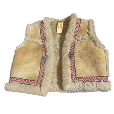  Size 1 kids leather life lambs wool vest