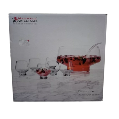Maxwell Williams 7 Piece Footed Punch Bowl Set