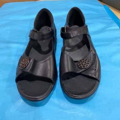 Klouds Venice Leather Orthotic Sandals Womens  Size 41 Black  