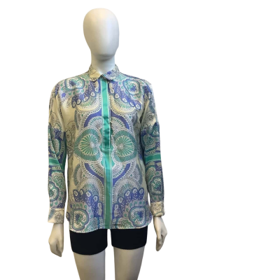 Brand New Massimo Dutti Womens Label Size UK14  Floral Long Sleeve Shirt Multicoloured