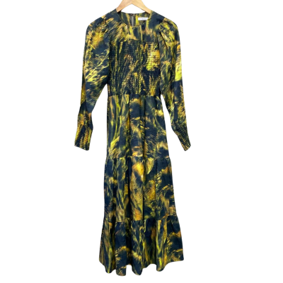 Morrison Womens  Size 0 Long Sleeve Dress Gold / Green 