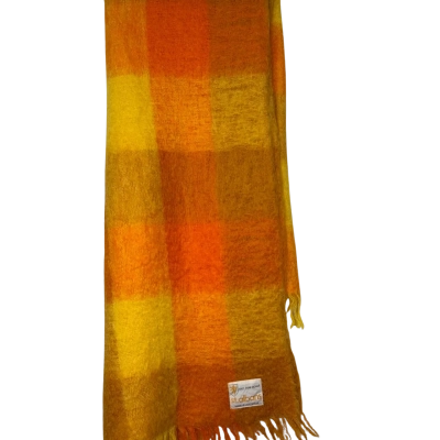 Vintage st Albans Made in Australia 100% pure mohair orange blanket/throw 