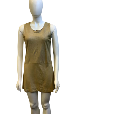 Sandro Womens  AUS Size 6 Leather Mini Dress Gold