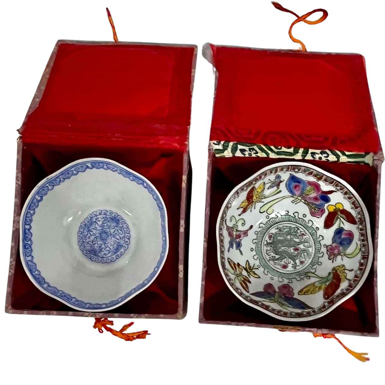2 x Delicate Fine Chinese Condiment Dishes in Original Boxes (s)