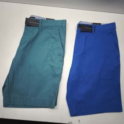 NWT Tommy Hilfiger Mens Chino Shorts Lot Size 34 Blue Teal 9 Inseam $120 RRP