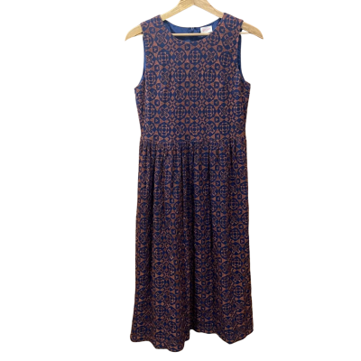 Gorman Navy/Brown Embroidered Patterned Dress Size 10