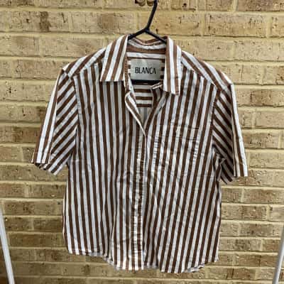 Blanca Womens Bobby Shirt in Brown/White Size S / XS 