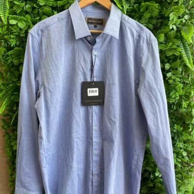 Uberstone Mens  Size XL Business Shirt Blue 