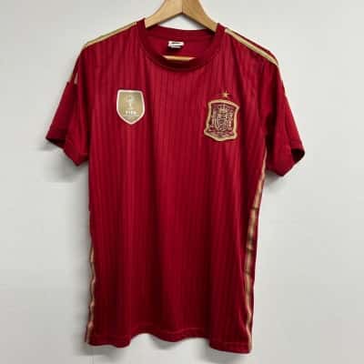 Mens Size S Red Spain Soccer Jersey