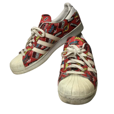 Adidas Originals x NIGO Superstar Mens  Size 10.5 Red Allover Print Sneakers