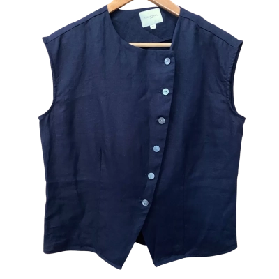 Yarra Trail Navy Blue Asymmetrical Vest Size 12