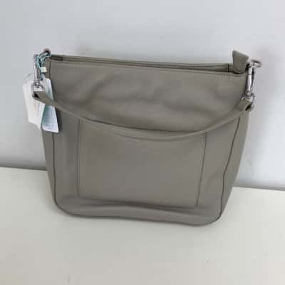 Blue Illusion Grey Genuine Leather Cross Body Bag Handbag 
