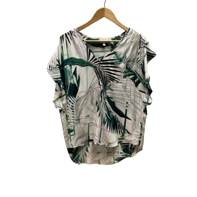 Witchery Womens  Size 12 V-Neck Palm Tree Leaf Print 