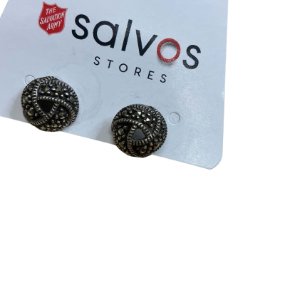  Womens Vintage Marcarsite Love Knot Earrings in Silver 