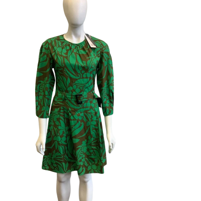 BNWT Veronika Maine Women's Size 6 3/4 Sleeve Mini Dress Brown & Green Floral