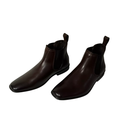 Hush Puppies Mens Size 7.5 Chelsea Mahogany Brown Leather Boots (new) 