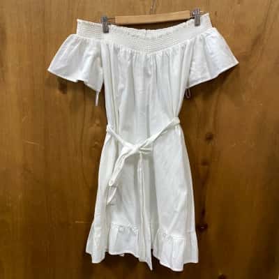 Seed Heritage White Off-Shoulder Dress Size 8