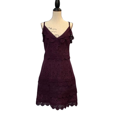 City Chic Womens Size 16/18/S Shoestring Strap Dress Purple