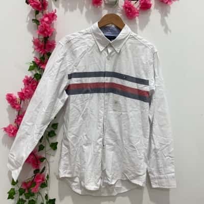 Tommy Hilfiger Mens Long Sleeve Shirt Size L White 