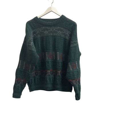`Vintage’ Emporio Daniel Womens Label Size 18 Pure Wool Jumper Green Mix