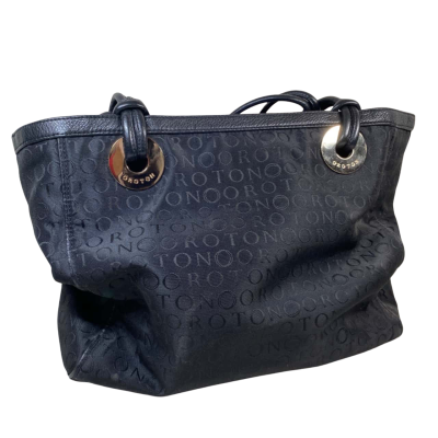 OROTON BRANDED LARGE TOTE HANDBAG BLACK GOLD