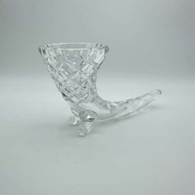 Small Crystal Footed Cornucopia 
