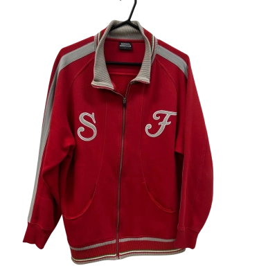 VINTAGE OFFICIAL FERRARI ZIP FRONT JACKET. SIZE L