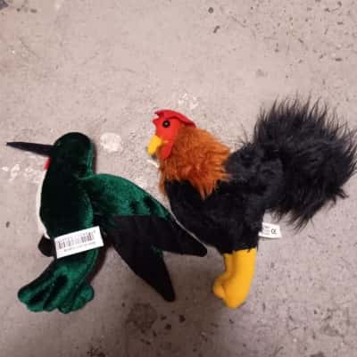 2 x Folkmanis Finger Puppets - Hummingbird & Chicken