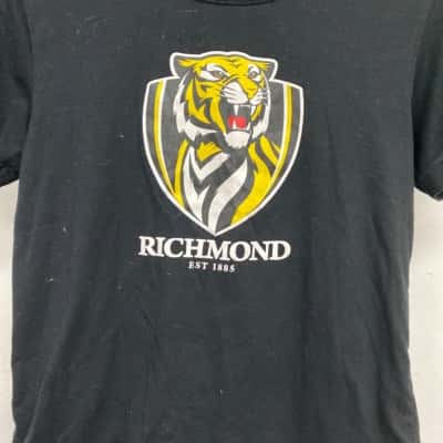 Richmond AFL Kids  Size 10 / 12 T-Shirt Black  