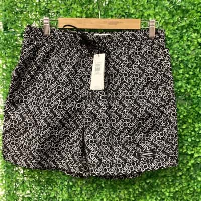 Calvin Klein Mens Black  / White swim trunks