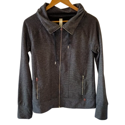 Lorna Jane Womens Size L Jacket Black  / Silver 