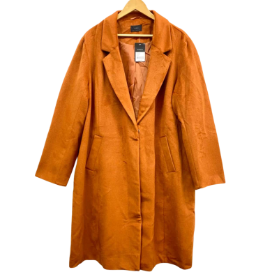 Sara Burnt Orange Longline Coat Size 22