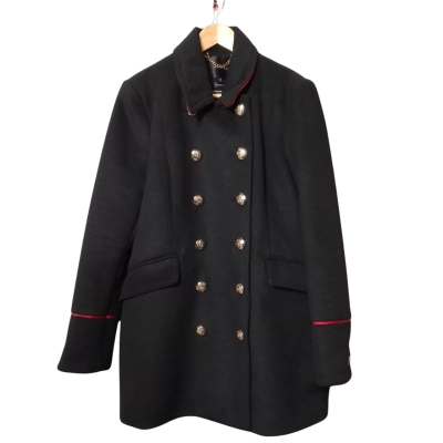 Portmans Women's  Size 14 Black Wool-blend Winter Coat 
