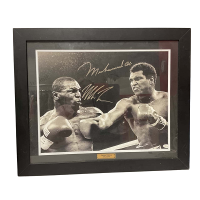MUHAMMAD ALI & MIKE TYSON - Signed & Numbered Framed Memorabilia 