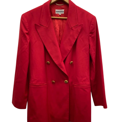 Simona Womens  Size 16 PURE NEW WOOL Blazer Red 