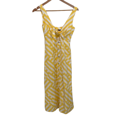Mister Zimi Womens  Size 6 Casual Dress / Midi Dress Striped / White / Yellow 