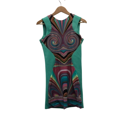 Romance Was Born Womens  Size M Mini Dress Green / Multicoloured 