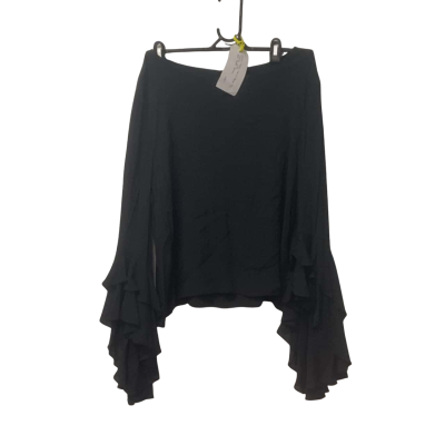 Womens Sheike Size 16 Black Long Sleeve Blouse With Bell Ruffle Sleeves 