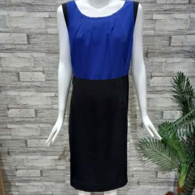 Jacqui-E Womens  Size 18 Casual Dress / Maxi Dress / Sleeveless Dress  Black  / Blue 