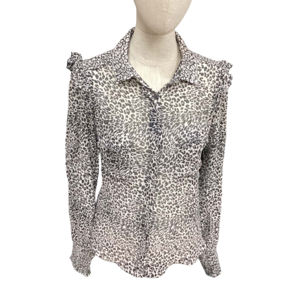 Hale Bob -  Los Angeles - Womens  Size M Long Sleeve Top Animal print / Black  / White 