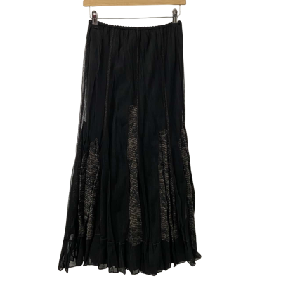 Verge Womens  Size 12 Daisy Swirl Skirt Black / Mesh