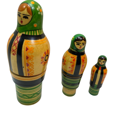 Russian matryoshka babushka Wooden nesting doll Nesting dolls 3 pcs Wooden babushka Matryoshka doll 3 dolls in 1