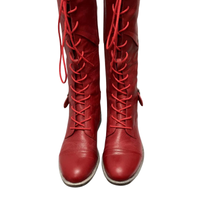 Django & Juliette  Women's  Leather Size 5.5 Boots Red 