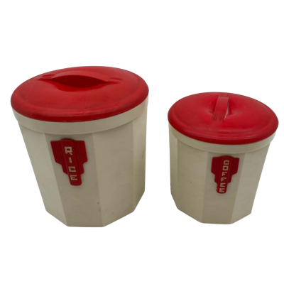2x Art Deco Iplex Canisters