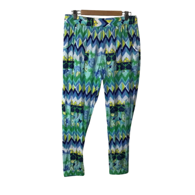 Kalypso7 Womens Size M Blue / Green / White / Yellow Pattern Dixie Pants (new)