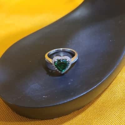 Ladies Silver 925 Stamped Ring and Earring Set - EUC